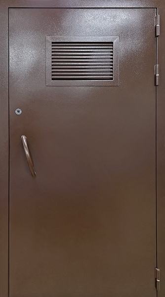 Одностворчатая дверь для трансформаторных с жалюзийной вентиляционной решеткой